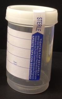 Specimen Containers, 120mL, with Temper Evident Label, Sterile, Cap Color: White (QTY. 80 per Case) - Click Image to Close